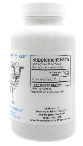 Supreme Nutrition Sheep Testicle – Grass-Fed NZ, 90 Capsules (Pack of 2)