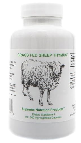 Supreme Nutrition Sheep Thymus - 100% Grass-Fed, NZ Finished, 2-Pack (90 Capsules Each)