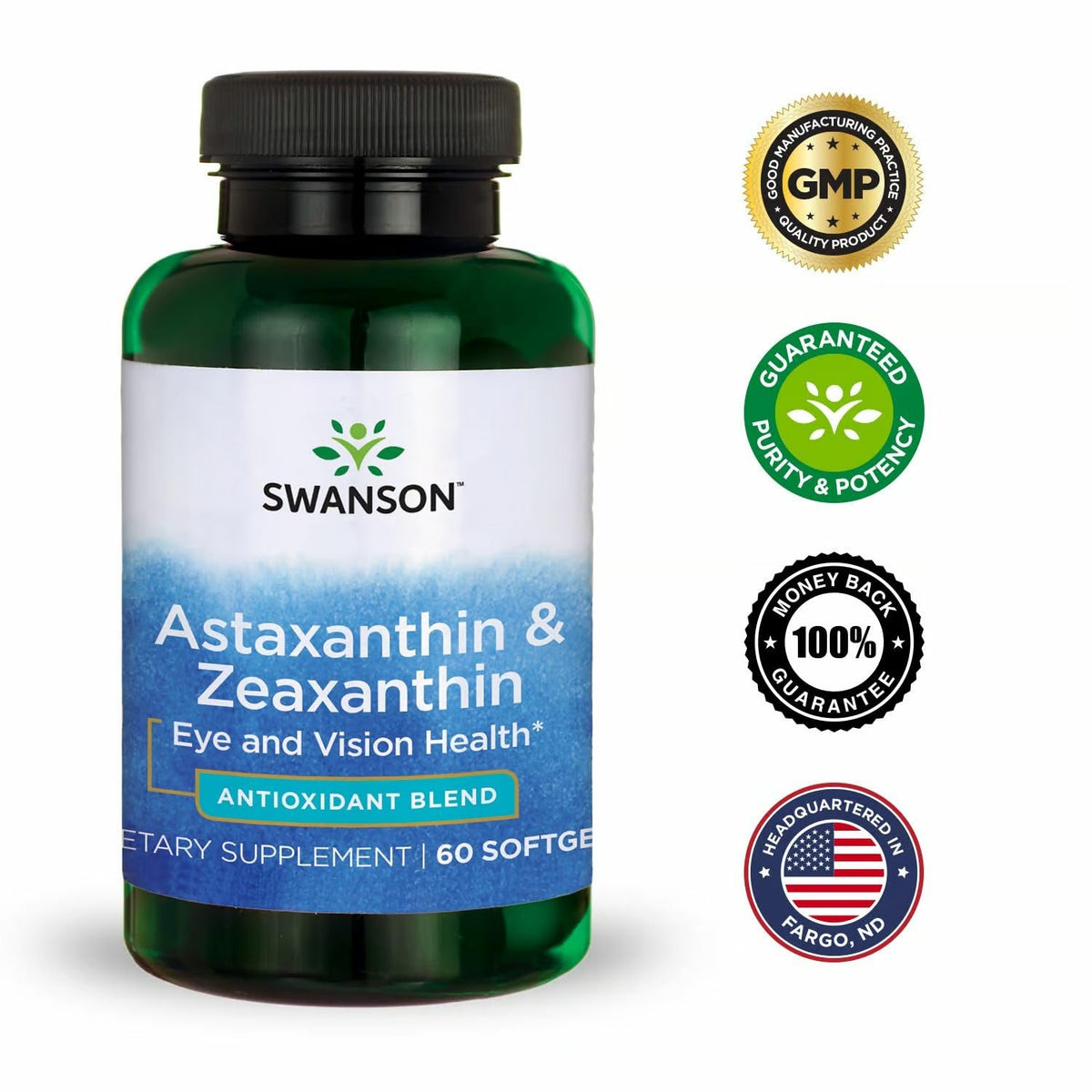 Swanson Astaxanthin & Zeaxanthin Eye Health – 60 Softgels