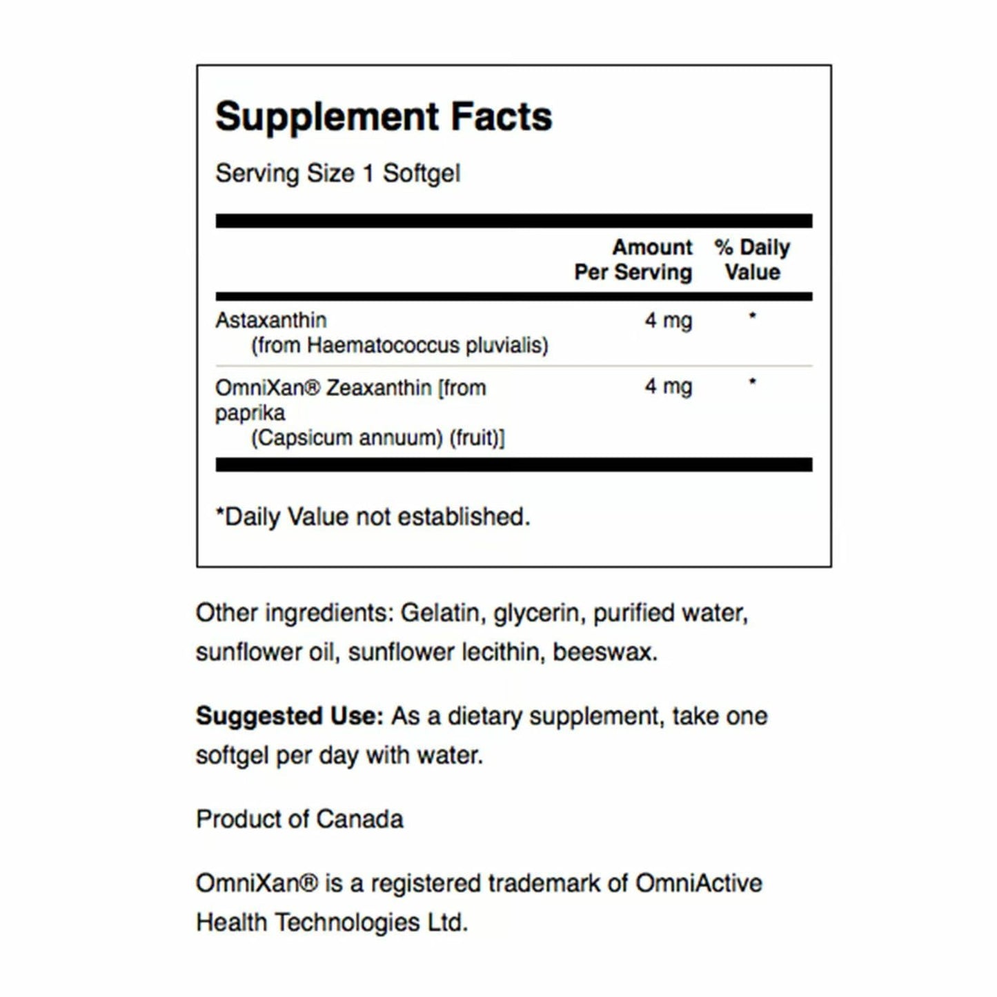 Swanson Astaxanthin & Zeaxanthin Eye Health – 60 Softgels, 2-Pack