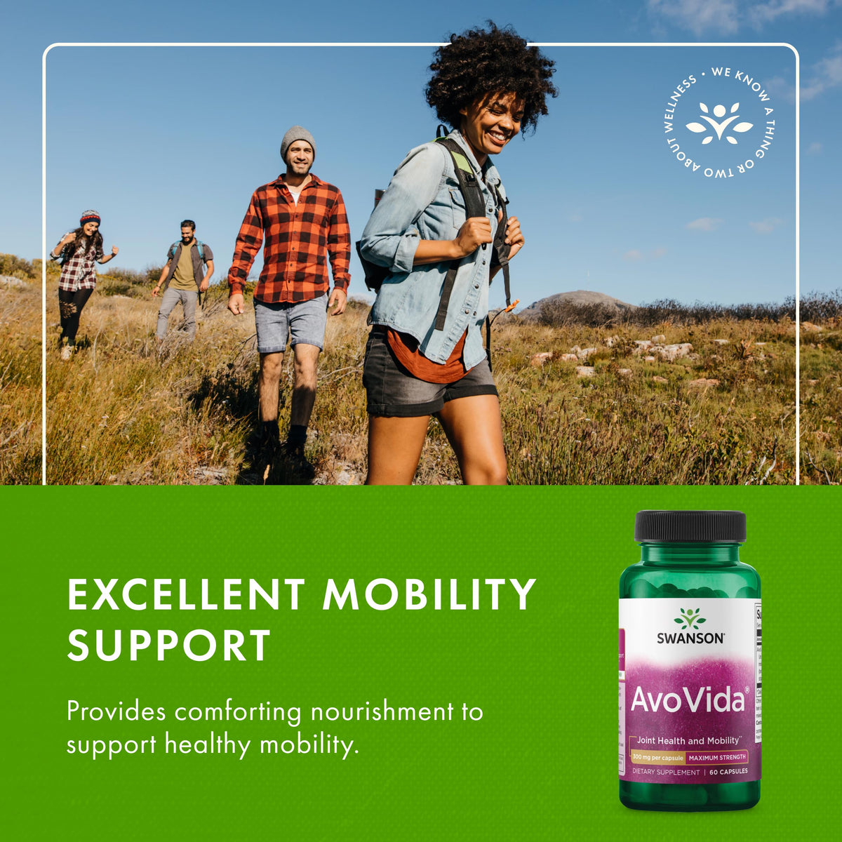 Swanson AvoVida - Avocado & Soybean Unsaponifiables for Joint Health & Mobility | 60 Caps