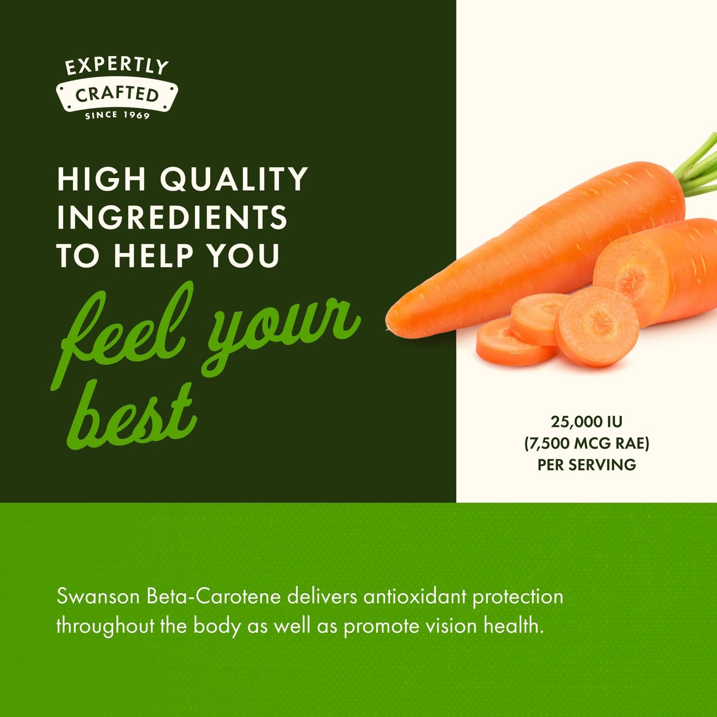 Swanson Beta-Carotene 3000 mcg - Vitamin A for Immune, Eye & Skin Health | 250 Softgels