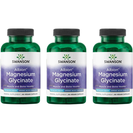 Swanson Chelated Magnesium 133 mg – 90 Capsules (3 Pack)