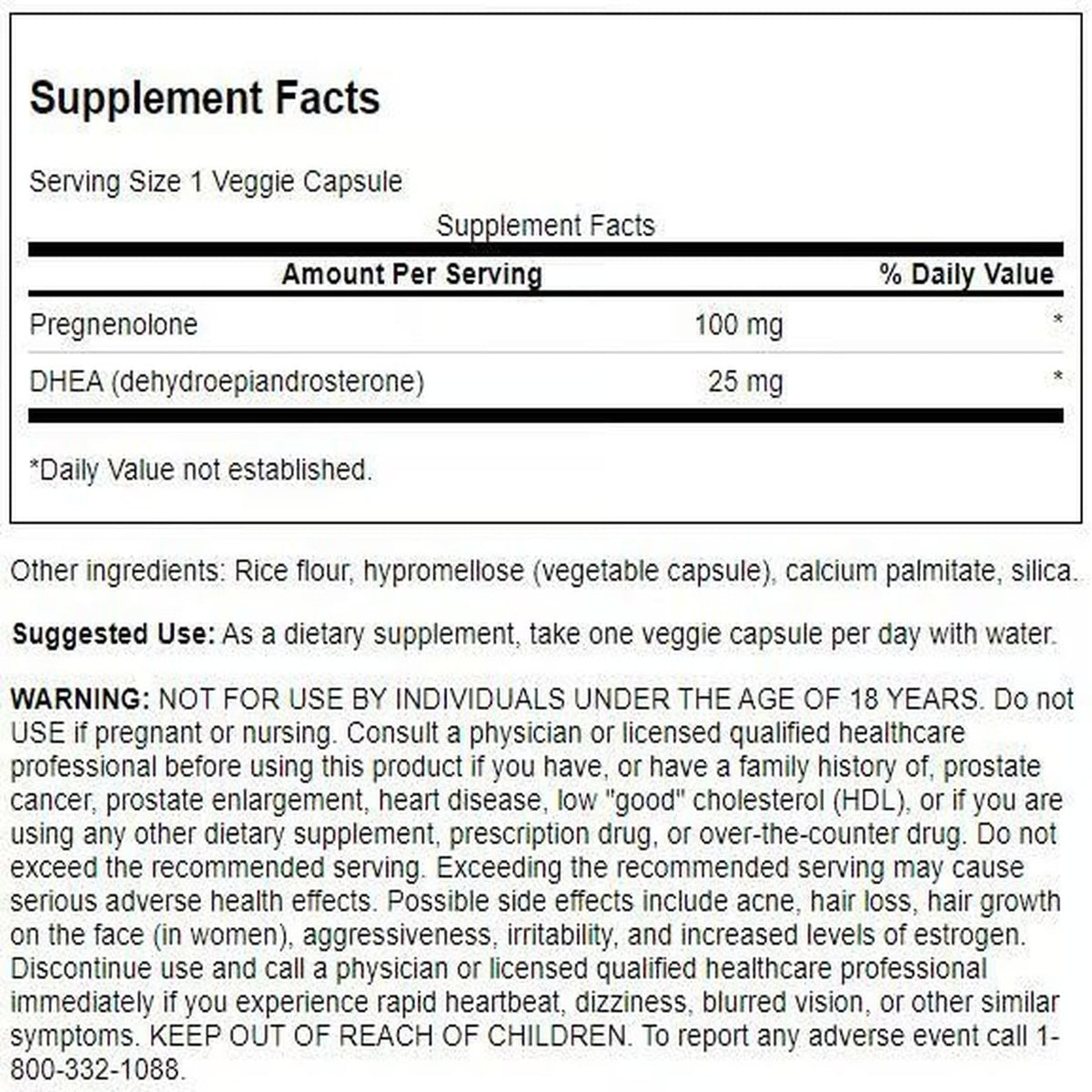 Swanson DHEA and Pregnenolone Complex 60 Veg Capsules (2 Pack) – Hormone Support
