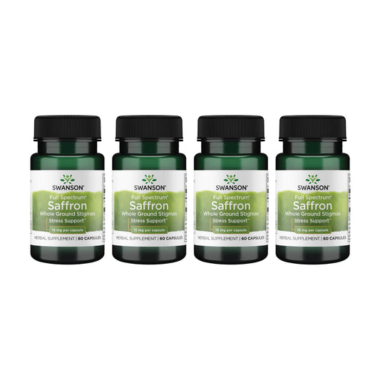 Swanson Full Spectrum Saffron – Whole Ground Stigmas, 60 Veggie Capsules, 4 Pack