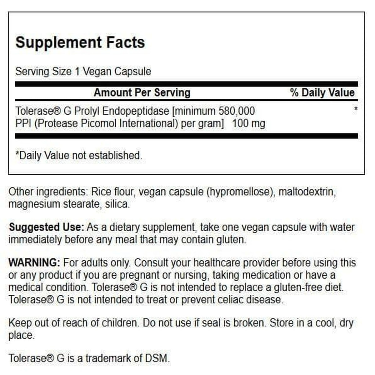 Swanson Gluten Rid with Tolerase G 100 mg | 90 Veg Capsules Enzyme
