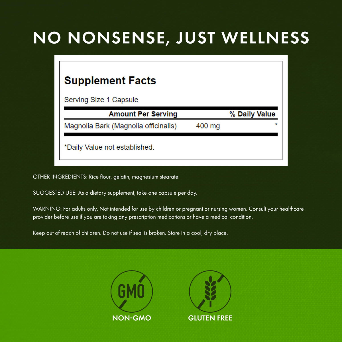 Swanson Magnolia Bark: Nervous System & Digestive Support (60 Caps)