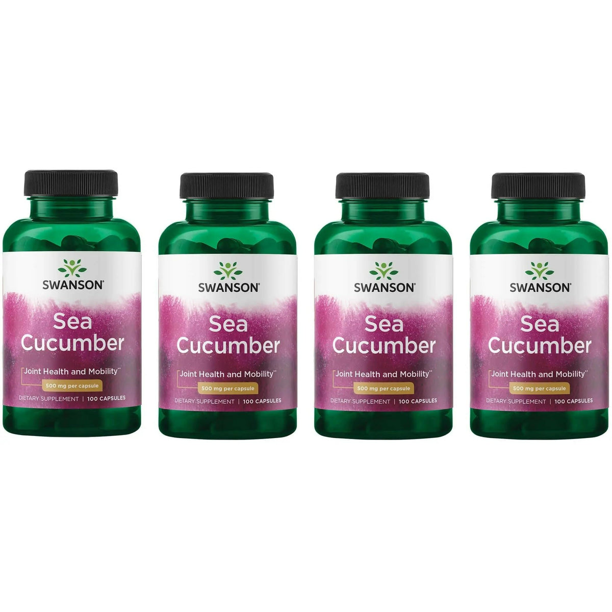 Swanson Sea Cucumber - Natural Joint Health & Mobility Support, 100 Capsules (500 mg Each) - 4 Pack