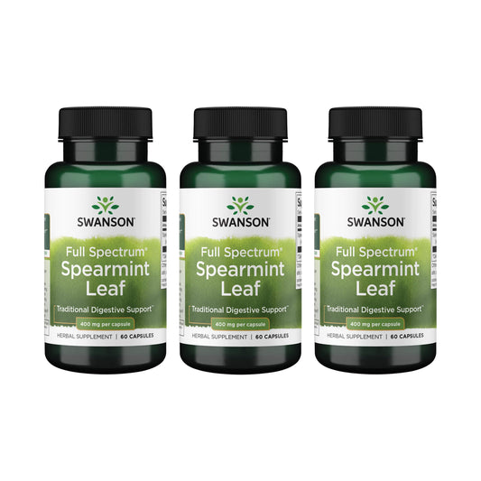 Swanson Spearmint Leaf Full Spectrum 60 Caps – Digestive Health Support