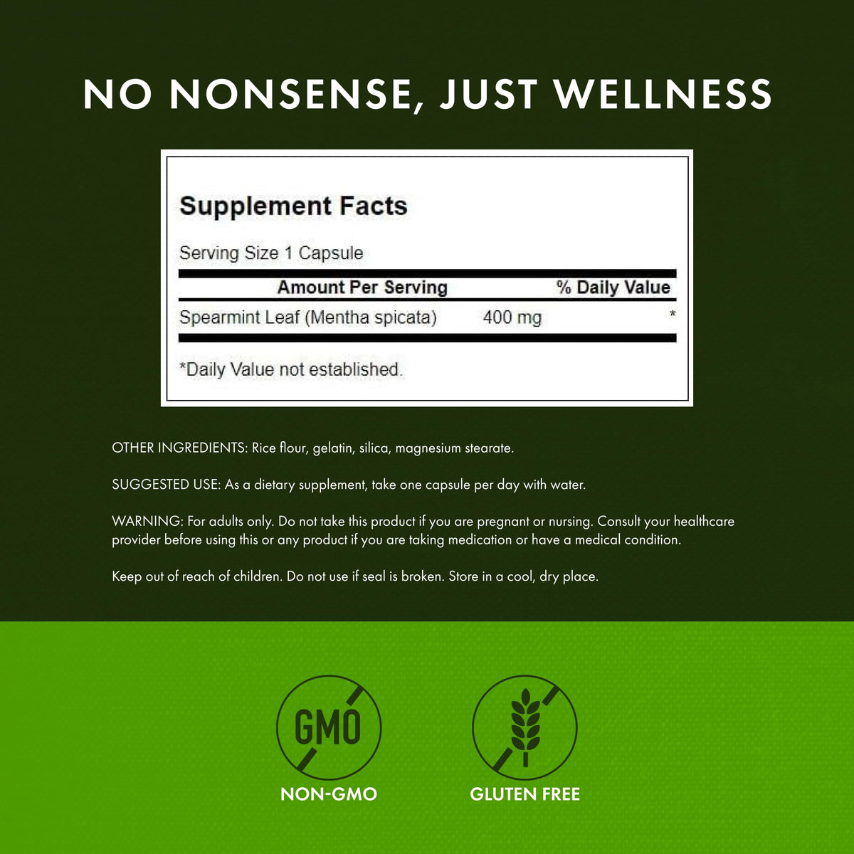 Swanson Spearmint Leaf Full Spectrum 60 Caps – Digestive Health Support
