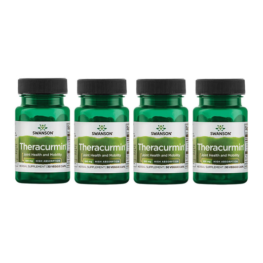 Swanson Theracurmin - Joint Health & Mobility Support, High Absorption Turmeric 100mg - 30 Capsules (4 Pack)