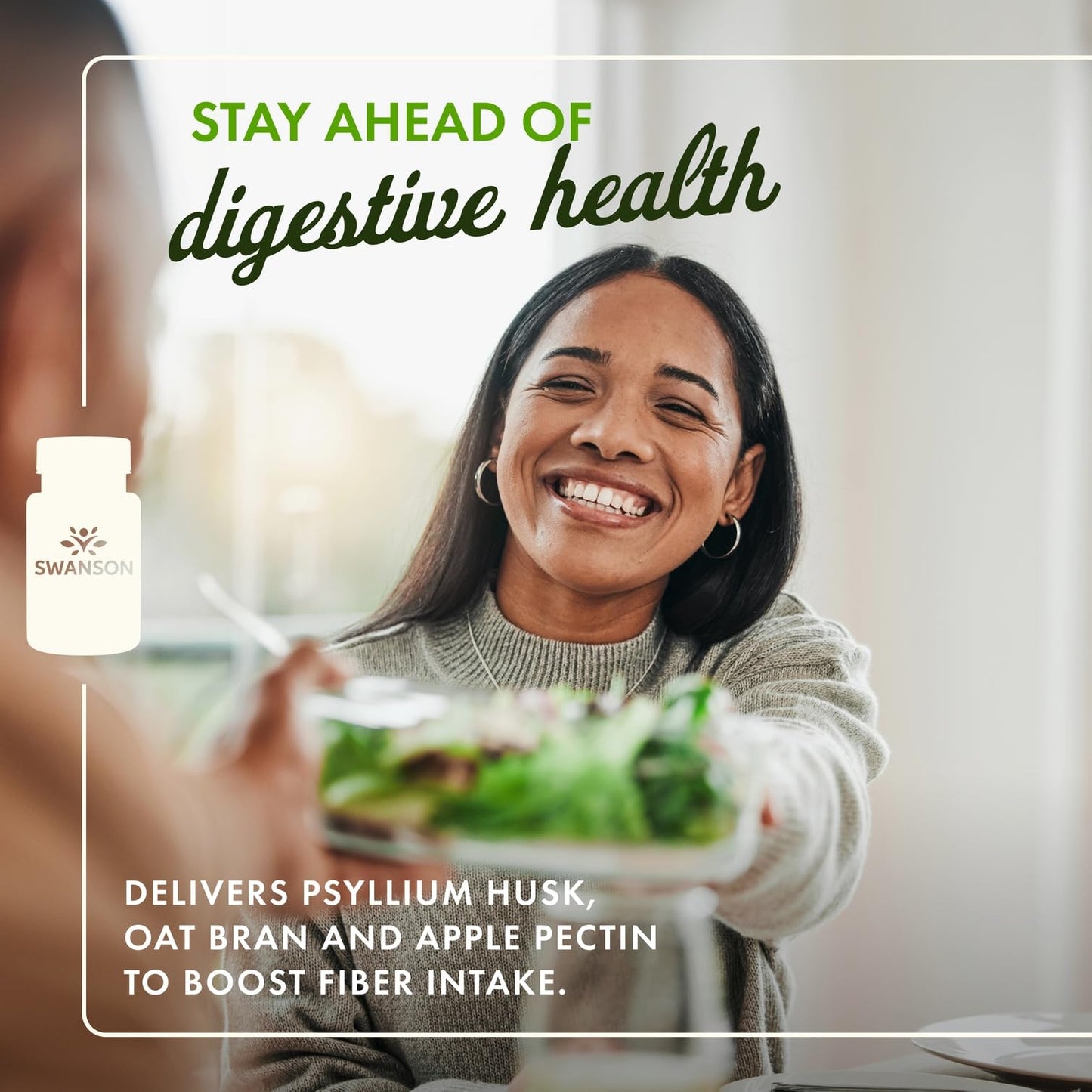 Swanson Tri-Fiber Complex - Digestive Health (Psyllium, Oat Bran, Apple Pectin) 100 Caps - 2 Pack