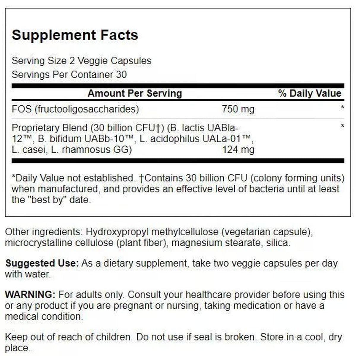 Swanson Ultra Probiotic for Seniors – 30 Billion CFU, 60 Veg Capsules