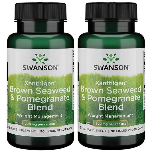 Swanson Xanthigen Brown Seaweed & Pomegranate Blend - 200 mg, 90 Liquid Veggie Caps (2 Pack)