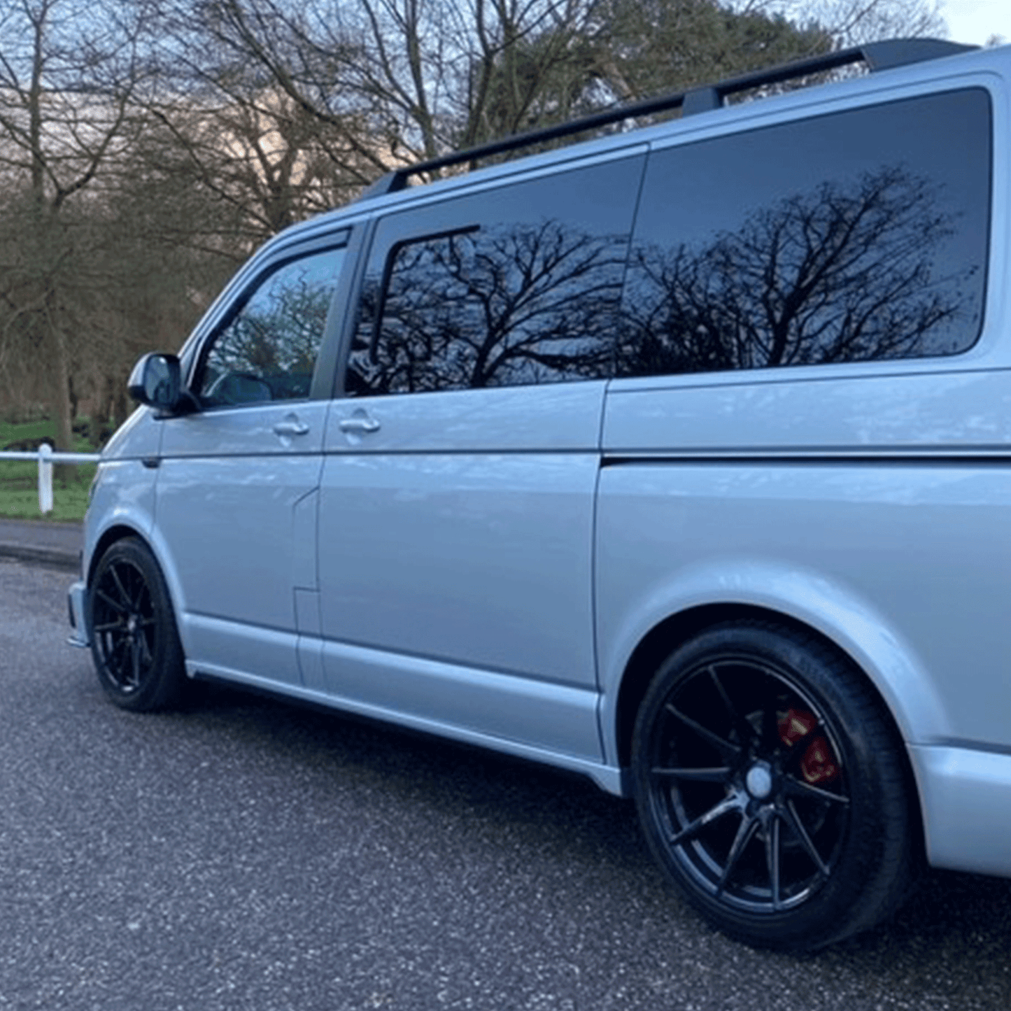 For VW T6 Transporter SWB Side Skirts Reflex Silver Plastic Painted and Ready to Fit