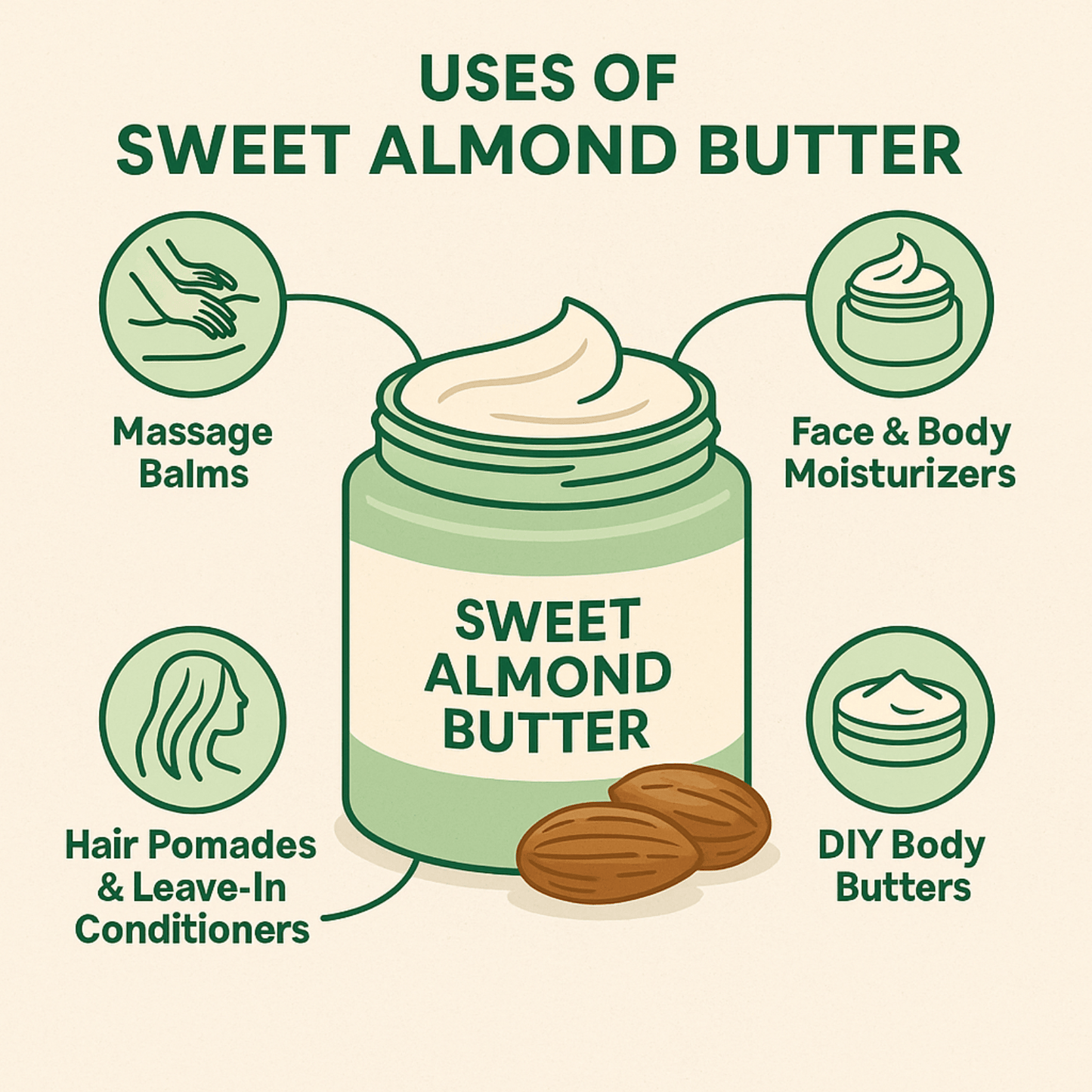 Vegan Sweet Almond Butter - Skin & Hair Emollient Base 5-25kg