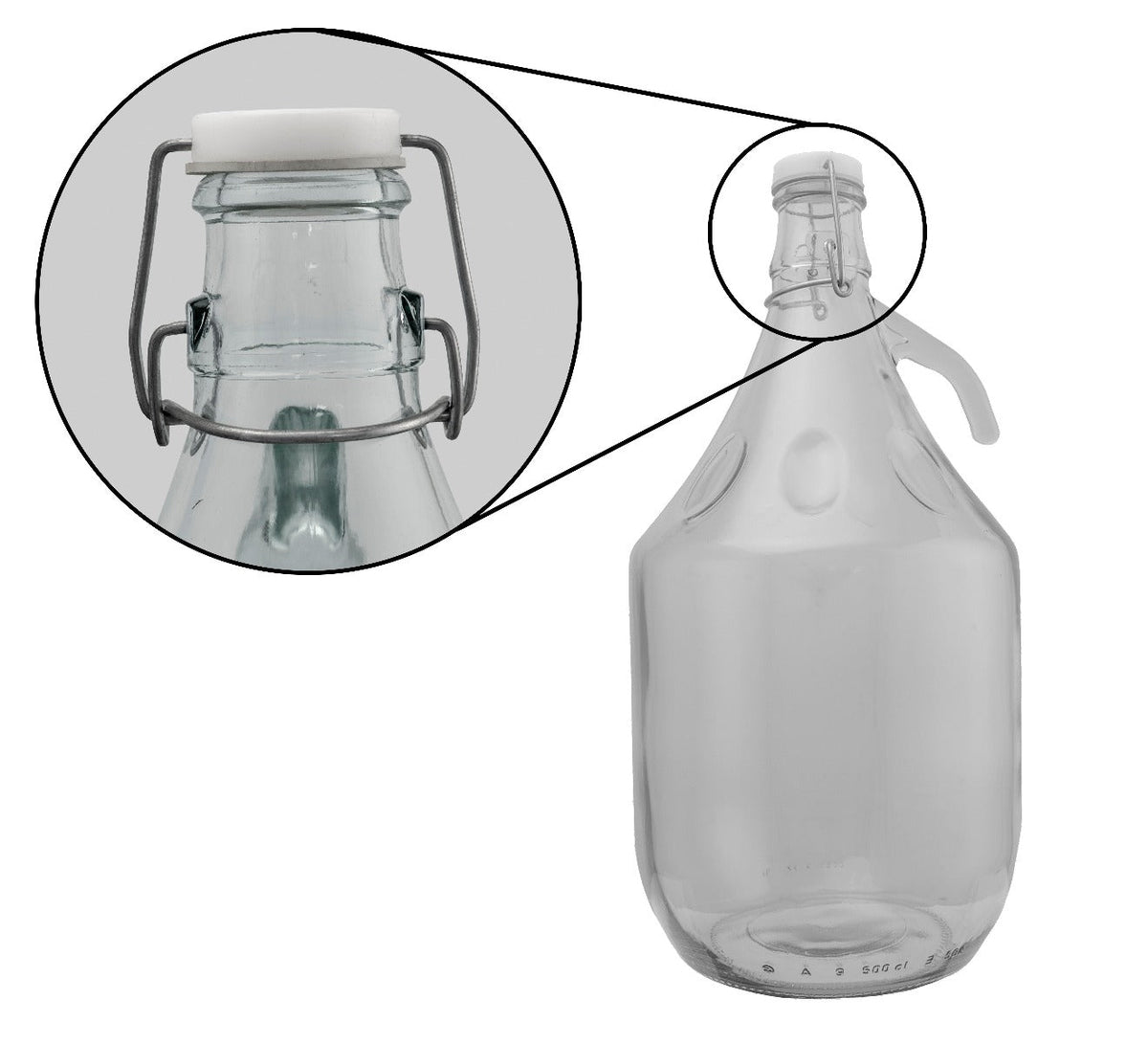 Glass Demijohn 5L 6 Pack Swing Top Cap DIY Tool Accessory Home and Garden Use