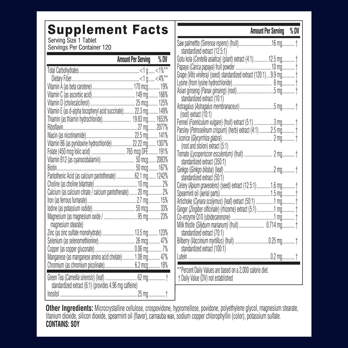 Swisse Ultivite Men's Daily Multivitamins | 50 Vitamins, Adaptogens & Immune Support | 120 Tablets