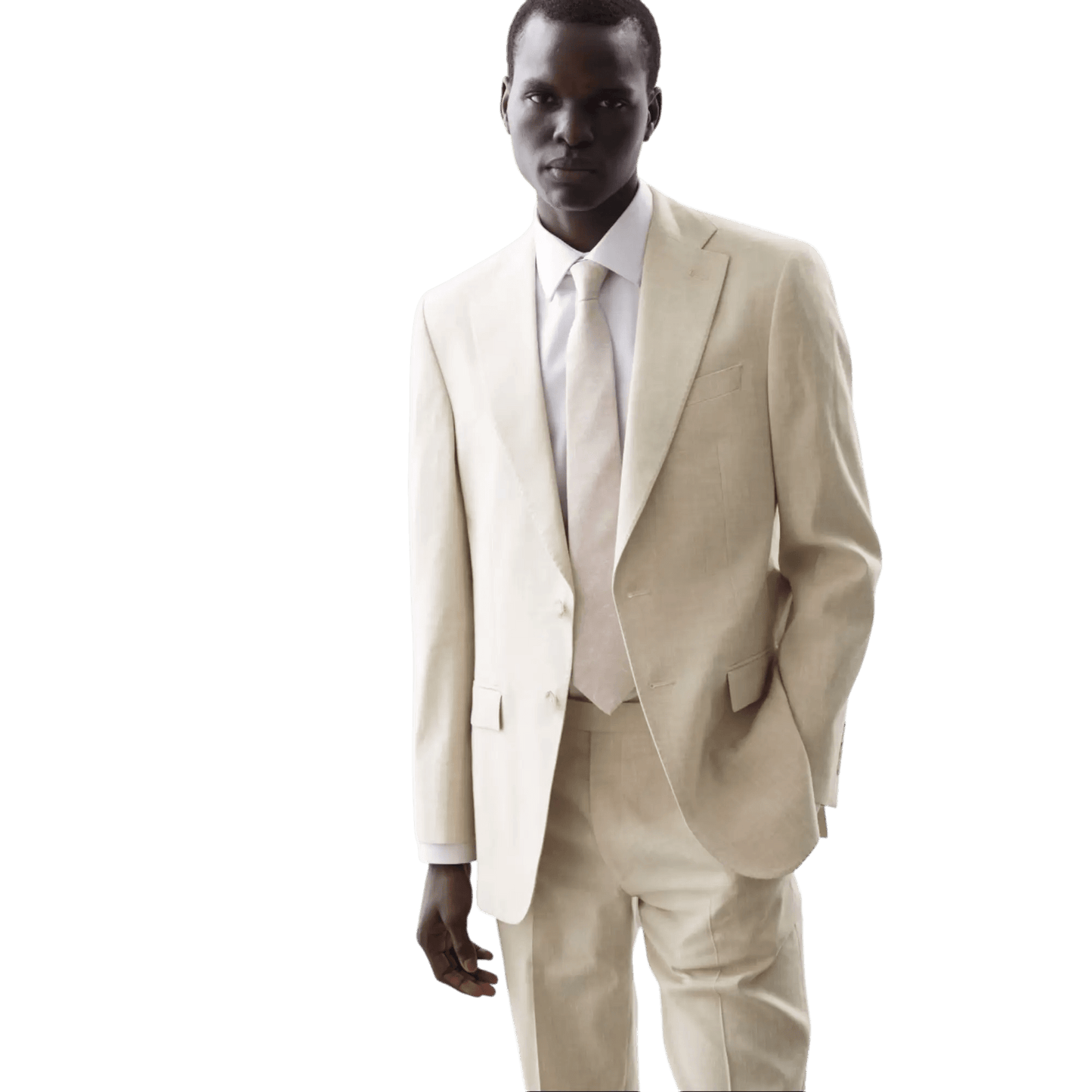 Tailored Fit Italian Performance Linen Blend Suit Jacket