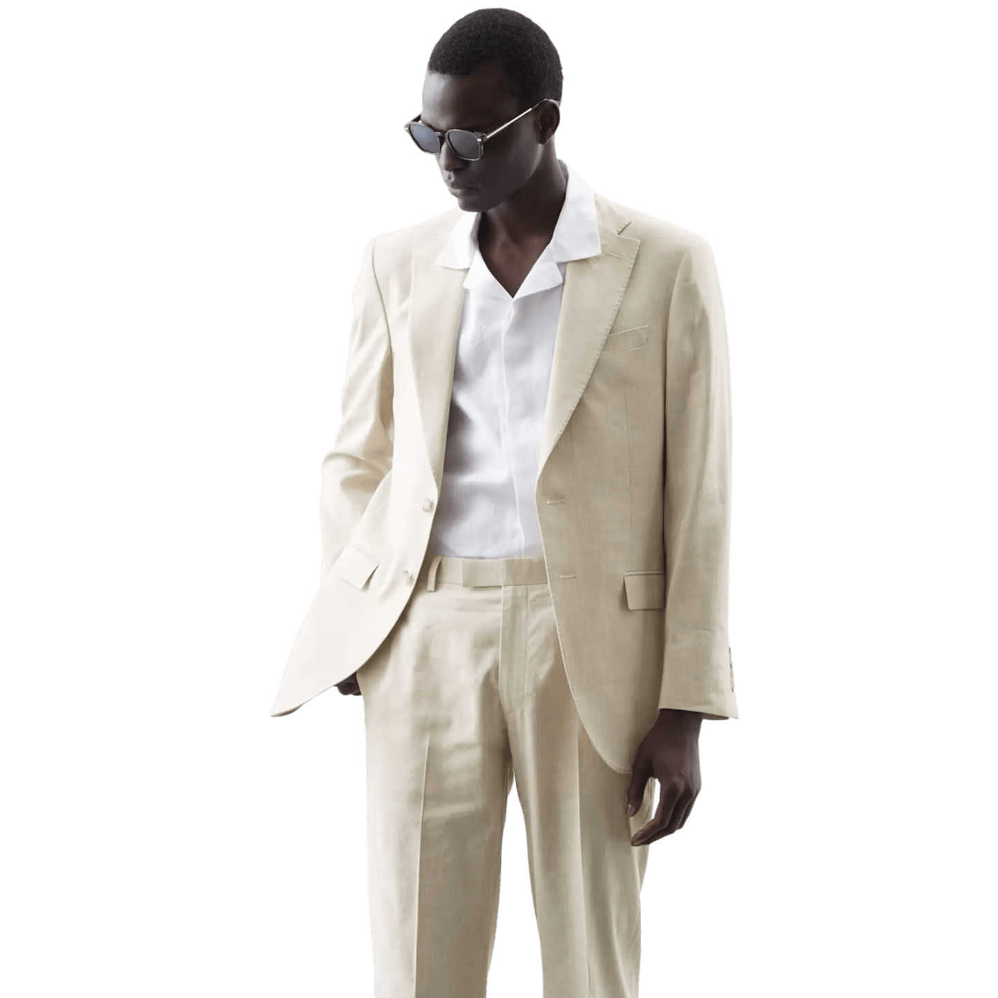 Tailored Fit Italian Performance Linen Blend Suit Jacket