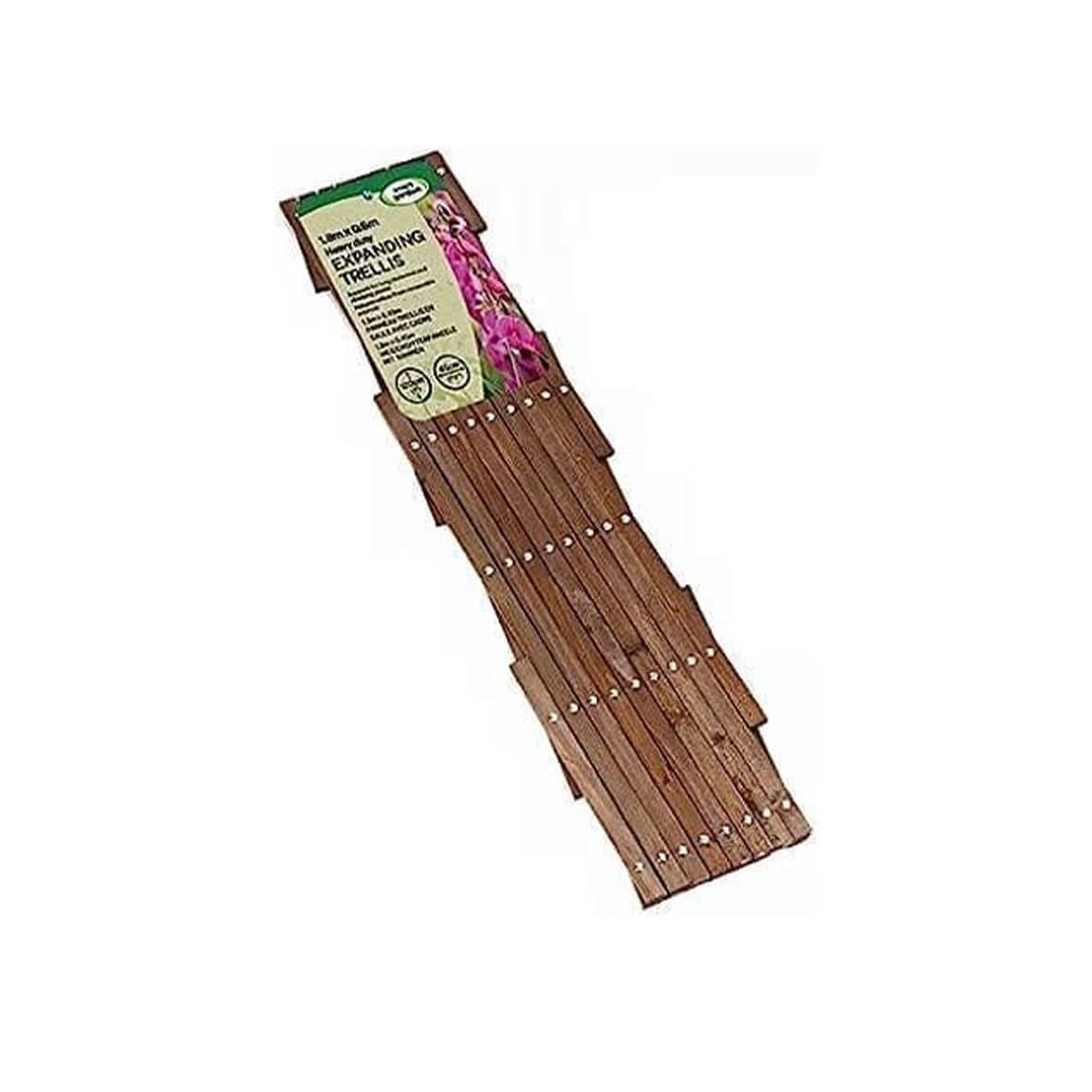 Heavy Duty Tan Wooden Expanding Garden Trellis 1.8 x 0.9m