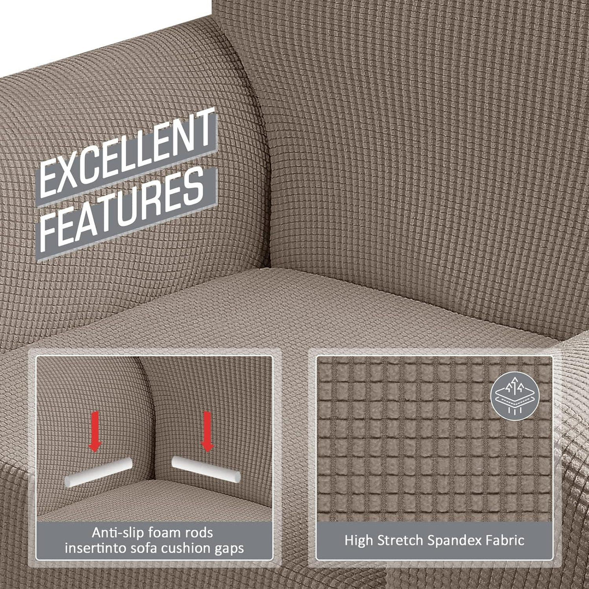 Sofa Cover 1 Seater Stretch Slipcover 80-120cm Elastic Protector TAOCOCO