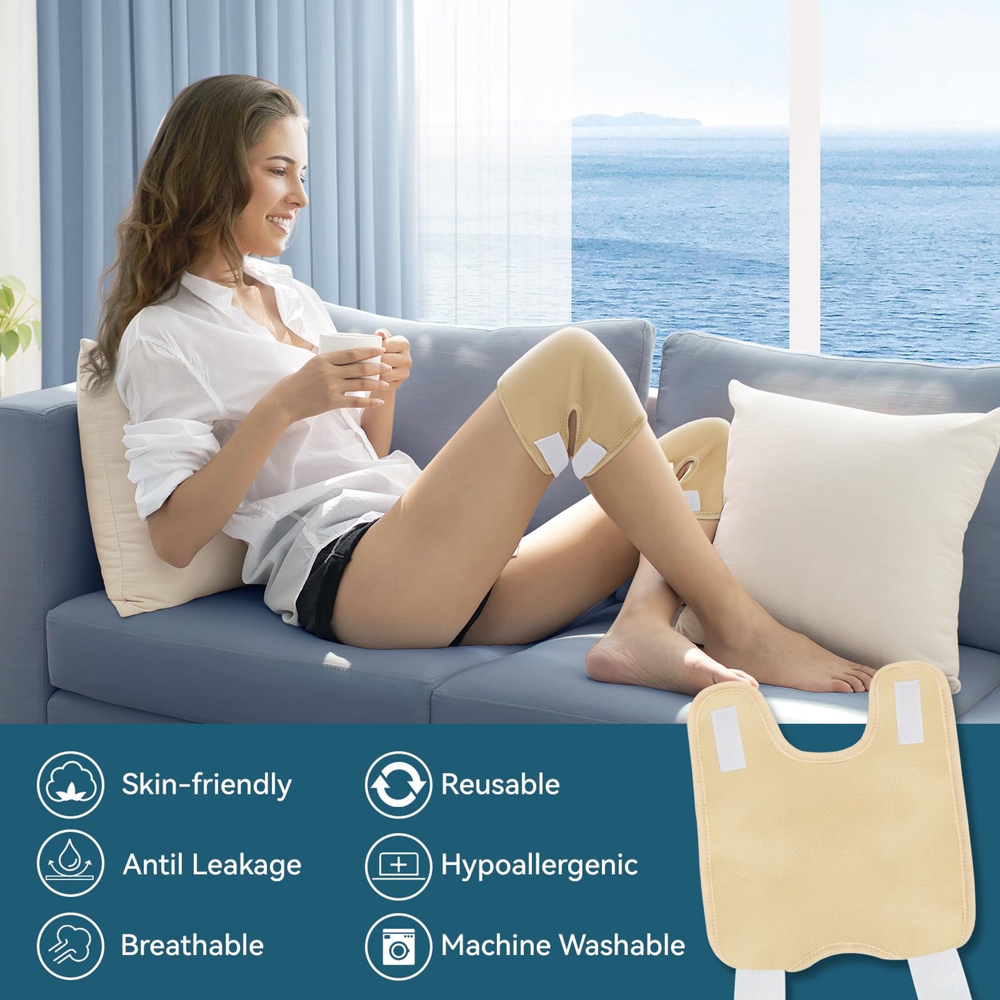 Taoscare 2 Pack Castor Oil Pack Wrap – Adjustable, Reusable Organic Cotton for Knee, Elbow & More