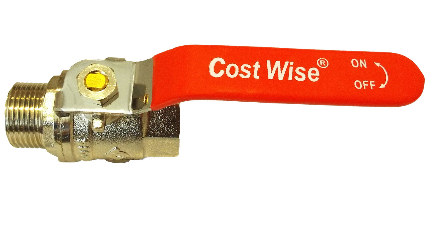 Brass Nickel-Plated Lever Valve 1.5in BSPM-F Water Connector Brass Water Fitting
