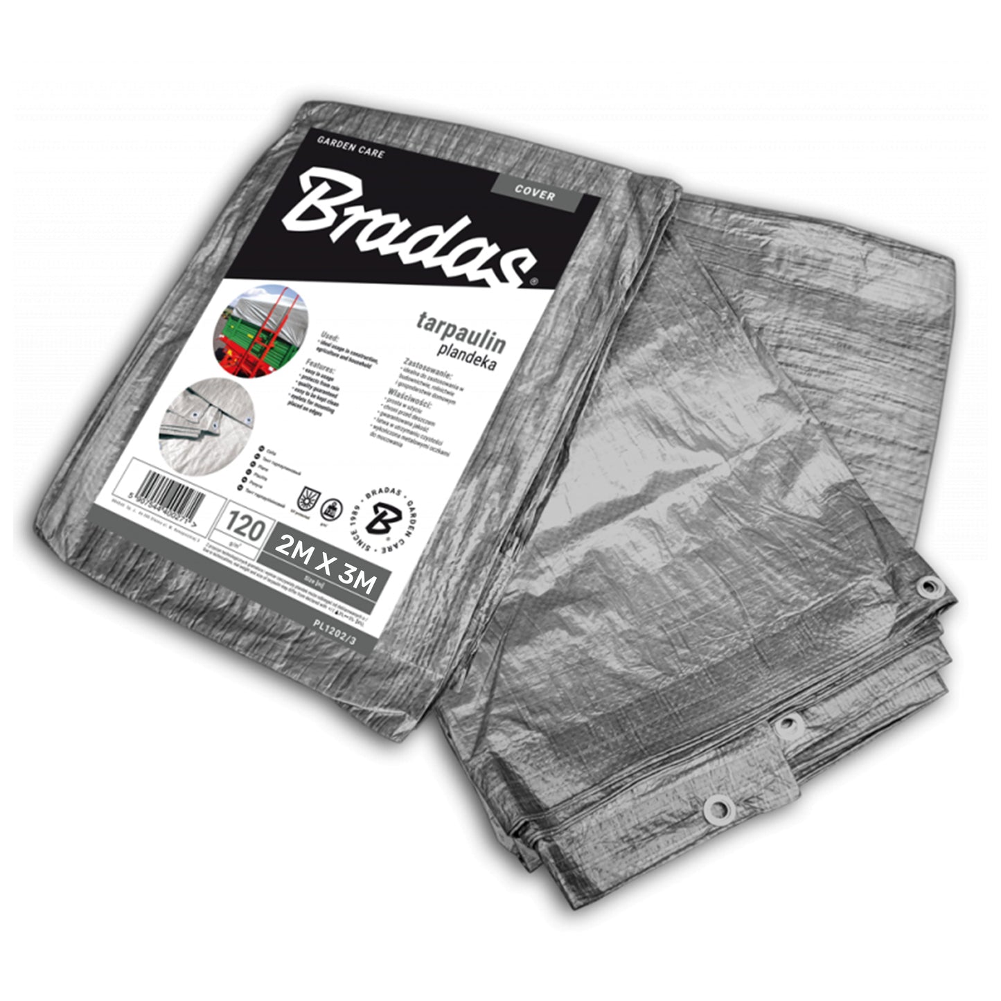 Silver M-Grade Tarpaulin 2m x 3m Waterproof Tarpaulin Cover Outdoor Ground Sheet