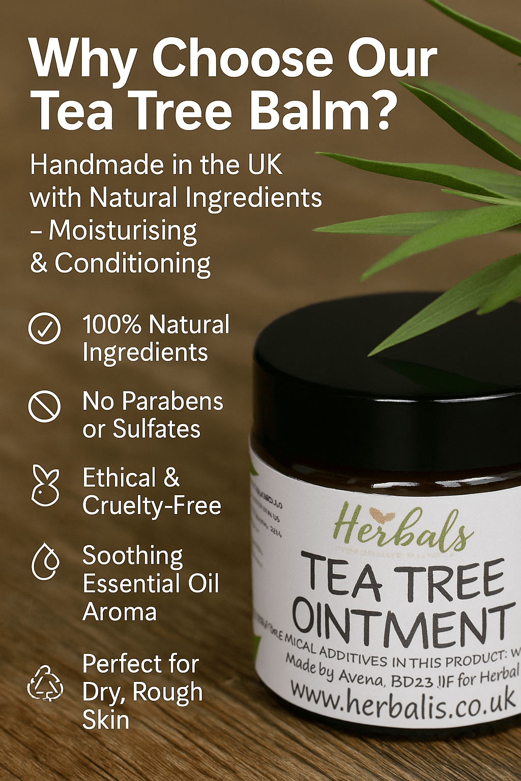 Tea Tree Cream for Acne Face & Skin Natural Antiseptic Balm 60ml 200ml UK Made