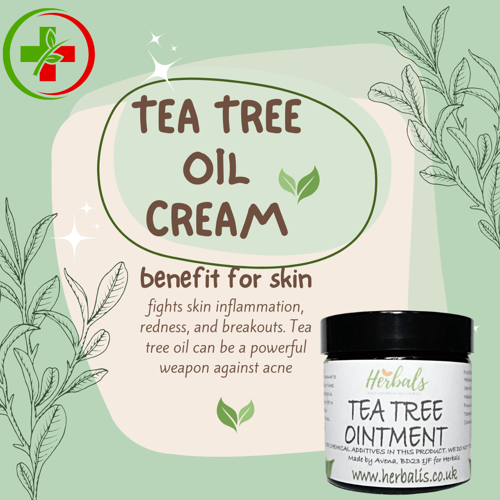 Herbalshire Tea Tree Oil Balm with Beeswax – Natural Tea Tree Ointment for Skin Support
