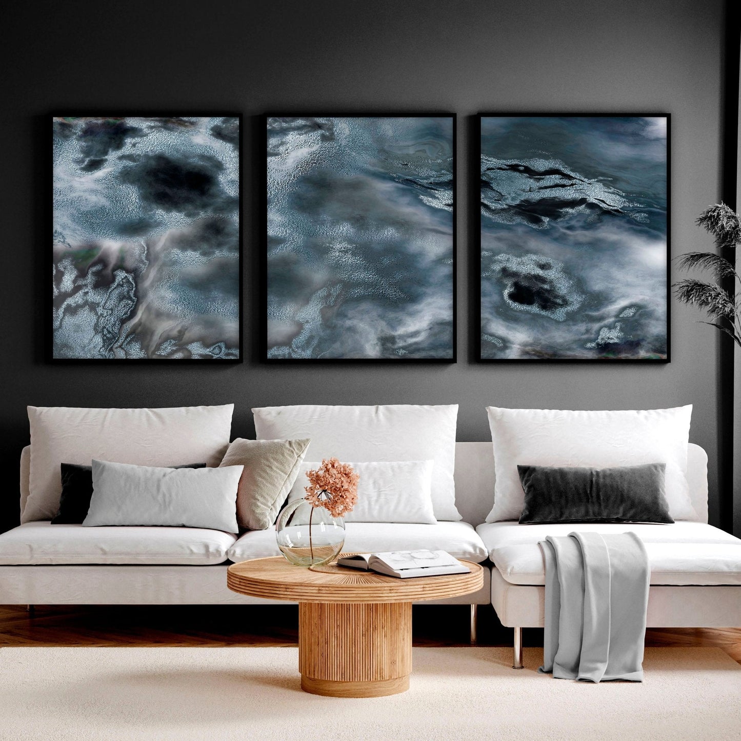 Teal Coloured Wall Art | set of 3 framed wall art prints