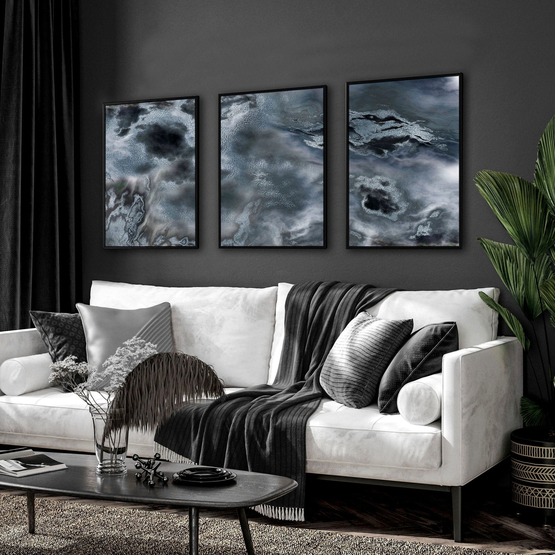 Teal Coloured Wall Art | set of 3 framed wall art prints