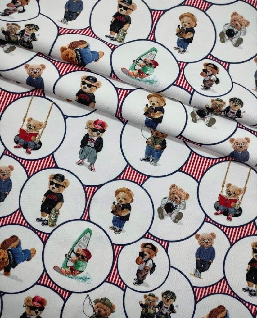 Teddy Bear Pattern Fabric  Sold by Metre