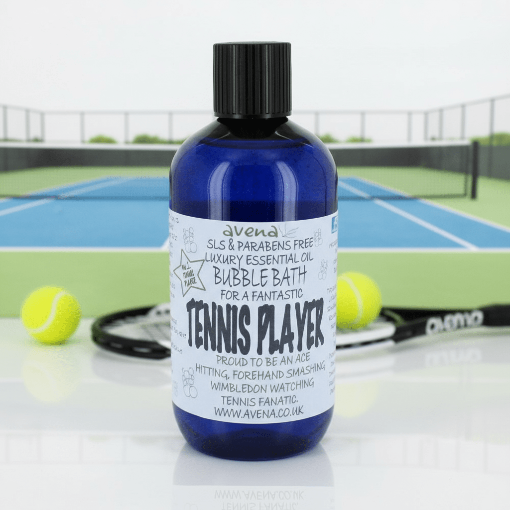 Tennis Player’s Gift Bubble Bath – 250ml | Handmade Relaxing Bath Soak for Sports Recovery – SLS & Paraben Free, Vegan, Yorkshire-Made