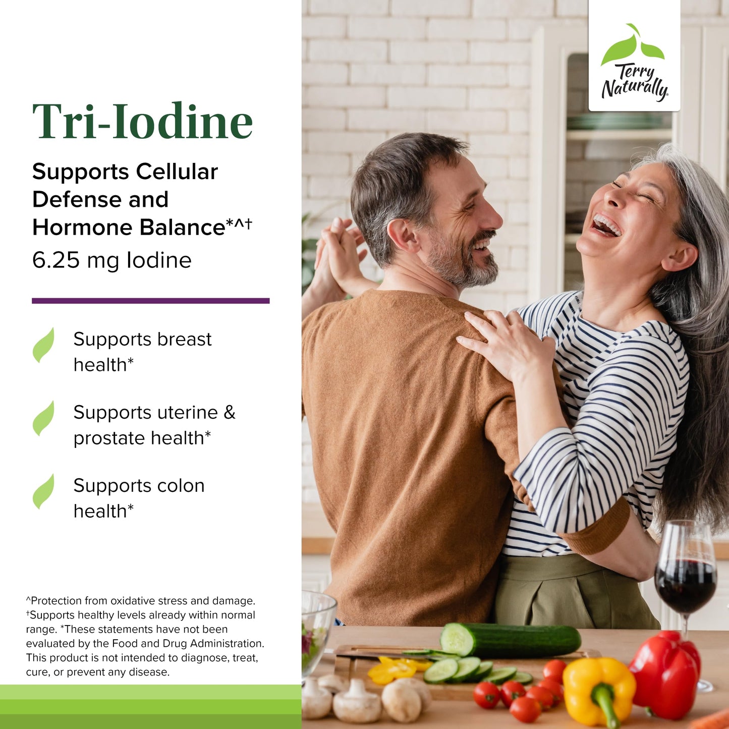 Terry Naturally Tri-Iodine – Supports Thyroid Health & Hormone Balance | 6.25 mg per Capsule, 90 Capsules