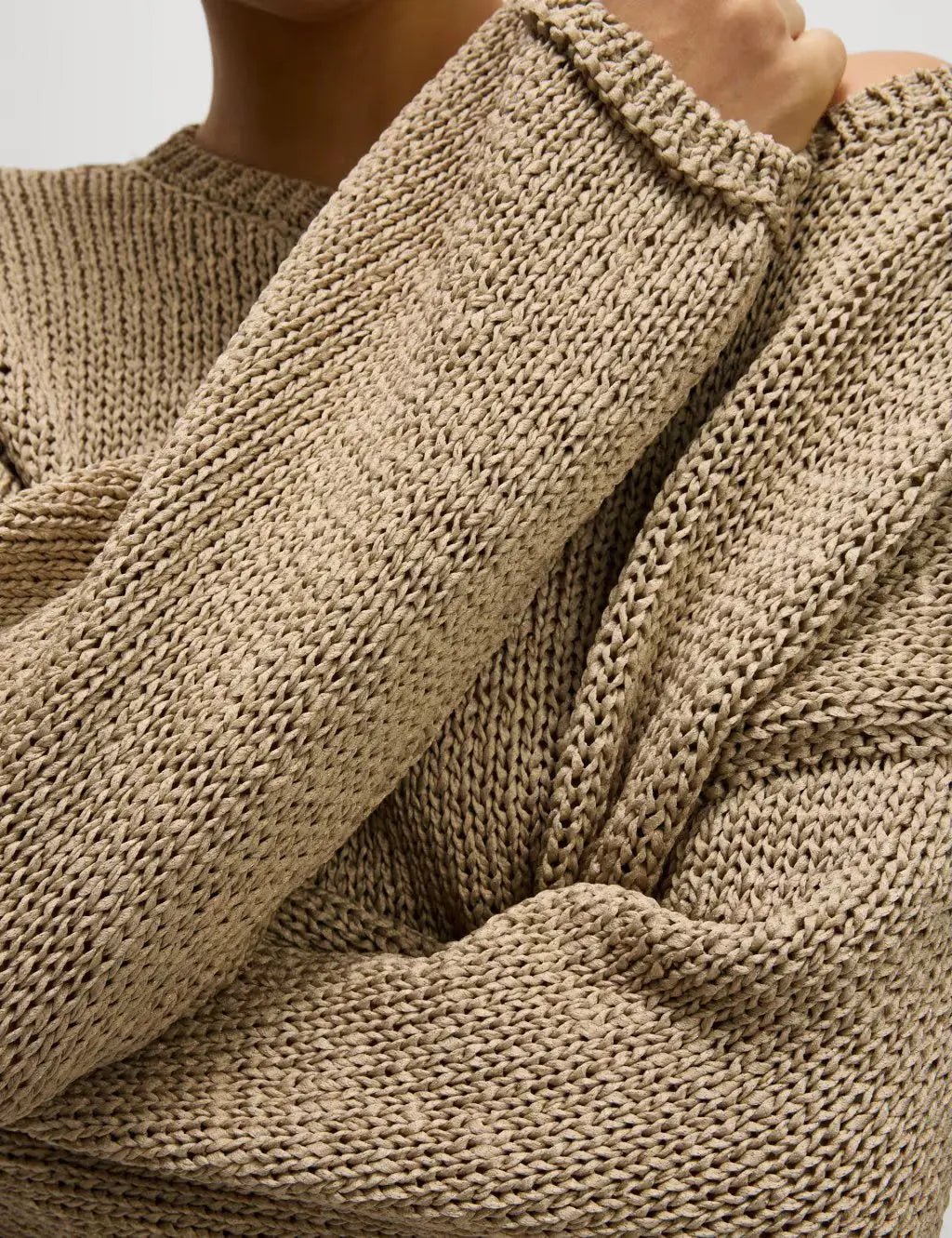 Textured Crew Neck Jumper