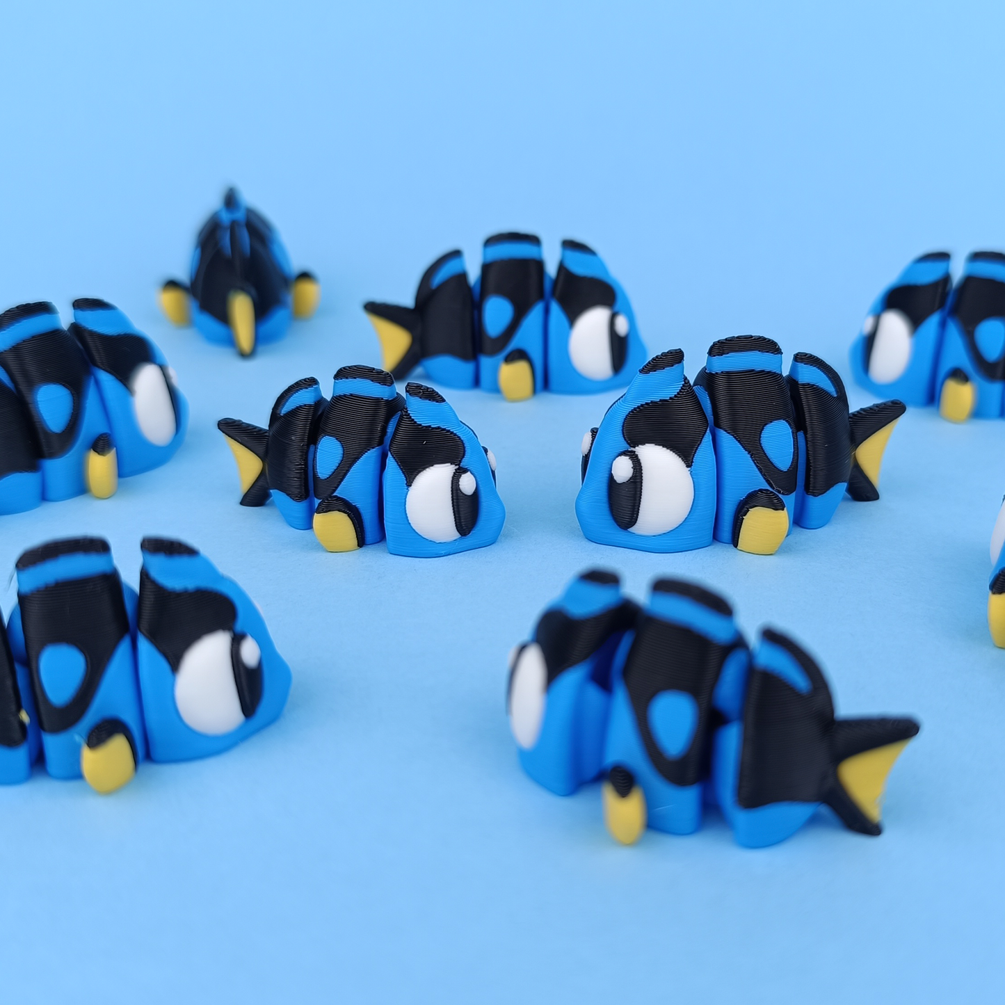 3D Printed Flexi Angel Fish | Dory Inspired Fidget Toy | Desk Buddy | Keychain | Nemo Fish Gift | Articulated Blue Tang Toy