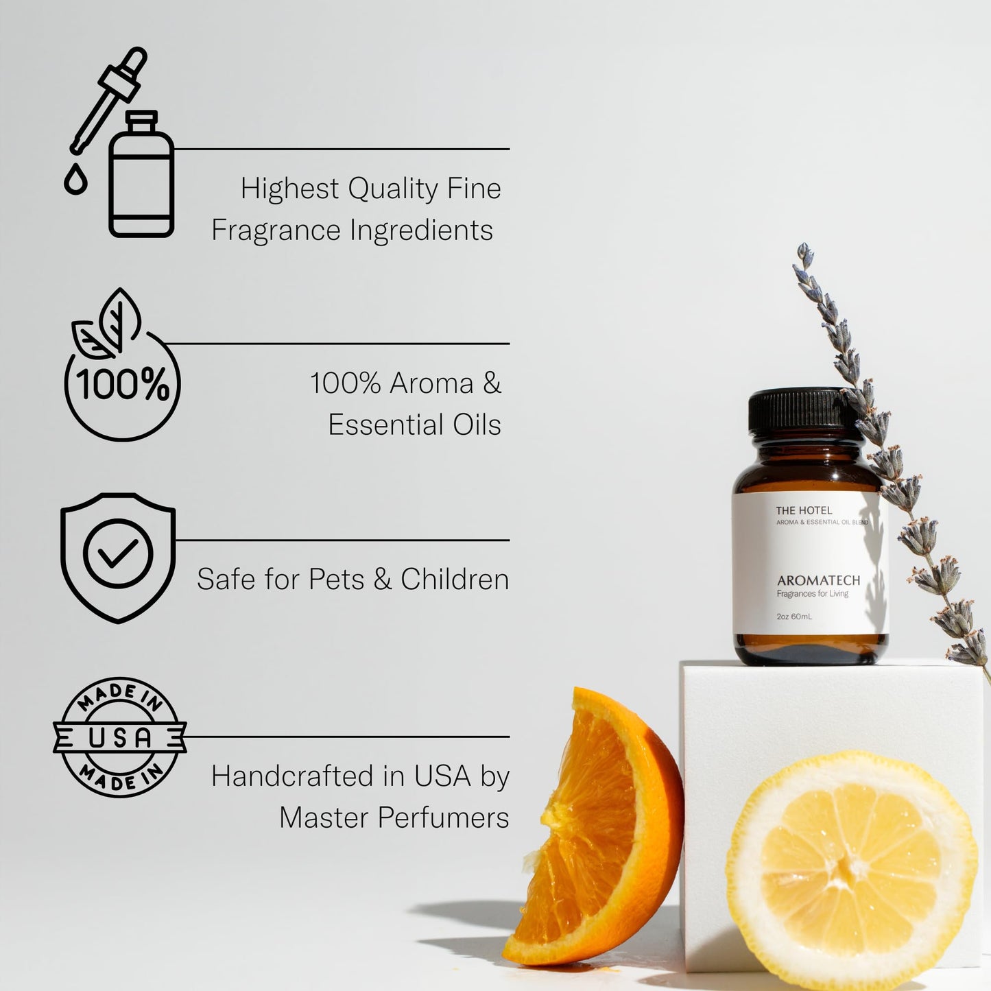 AromaTech The Hotel Essential Oil Blend — Luxury Hotel Inspired Aromatherapy for Ultrasonic Diffusers & Nebulizers (0.3 fl oz / 10 mL)