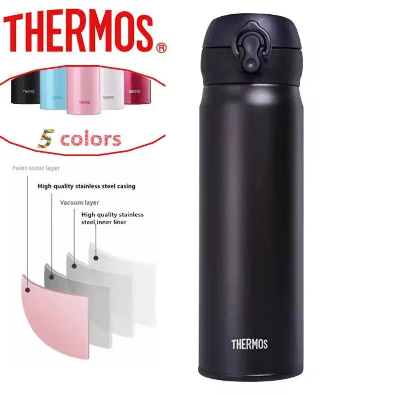 THERMOS Stainless Steel Vacuum Insulated Water Bottle – 350ml/500ml Leak-Proof Thermal Tumbler Flask