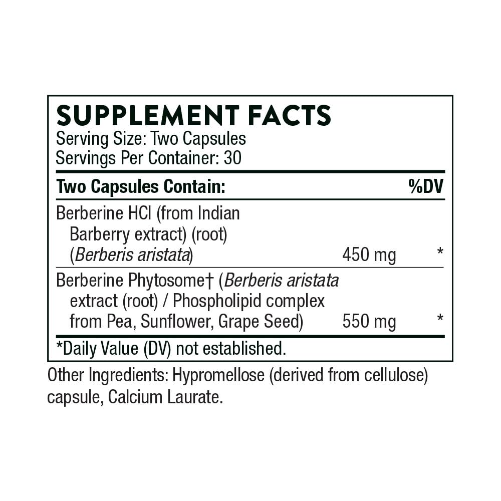 THORNE Berberine Dual Action Formula with Phytosome Plus | Heart, Immune, GI & Cholesterol Support