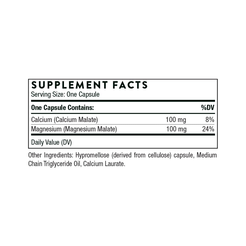 THORNE Calcium-Magnesium Malate | Gluten-Free Bone Health | 240 Capsules