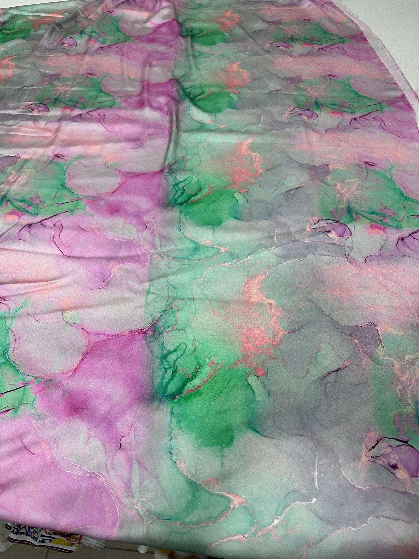 Abstract Watercolor Print Fabric – Available in Satin, Crepe, Spandex & Chiffon | By Metre