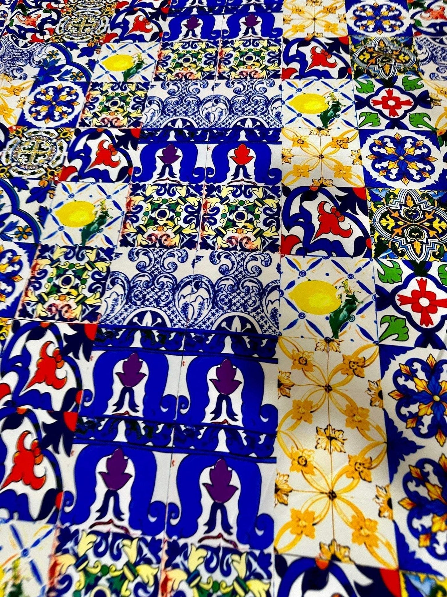 Tile Pattern Fabric by Metre