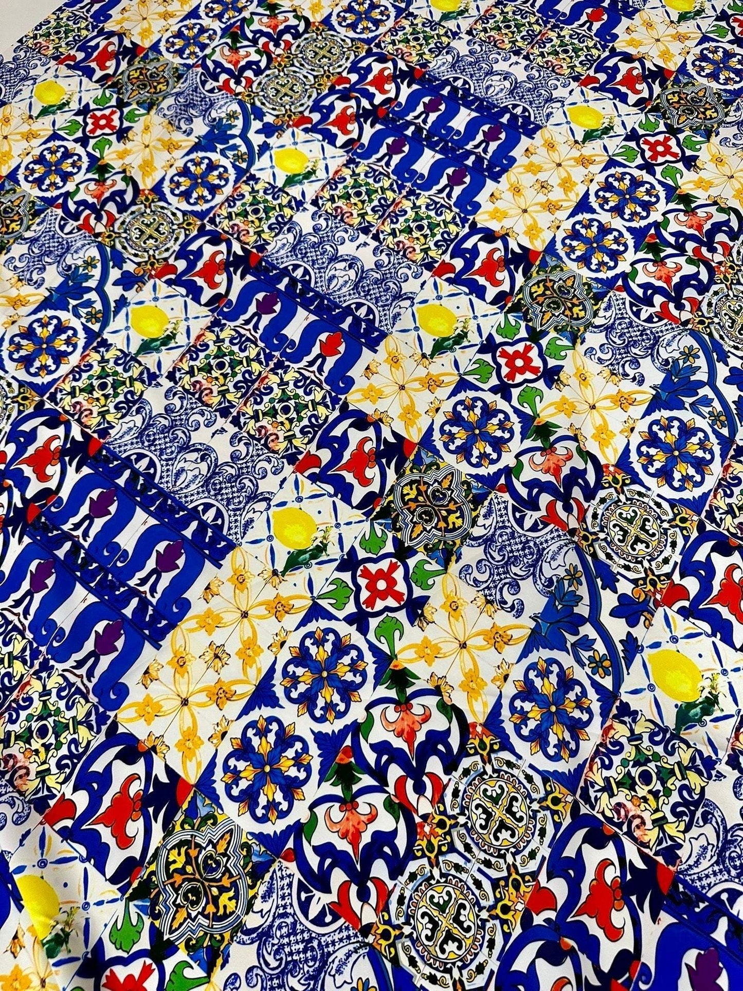 Tile Pattern Fabric by Metre
