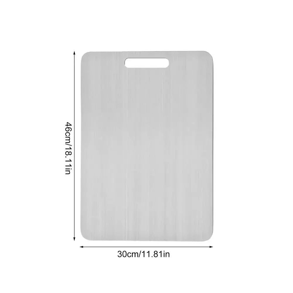 Titanium Stainless Steel Cutting Board – 304 Food Grade Thickened Double-Sided Chopping Board for Kitchen, Fruit & Meat