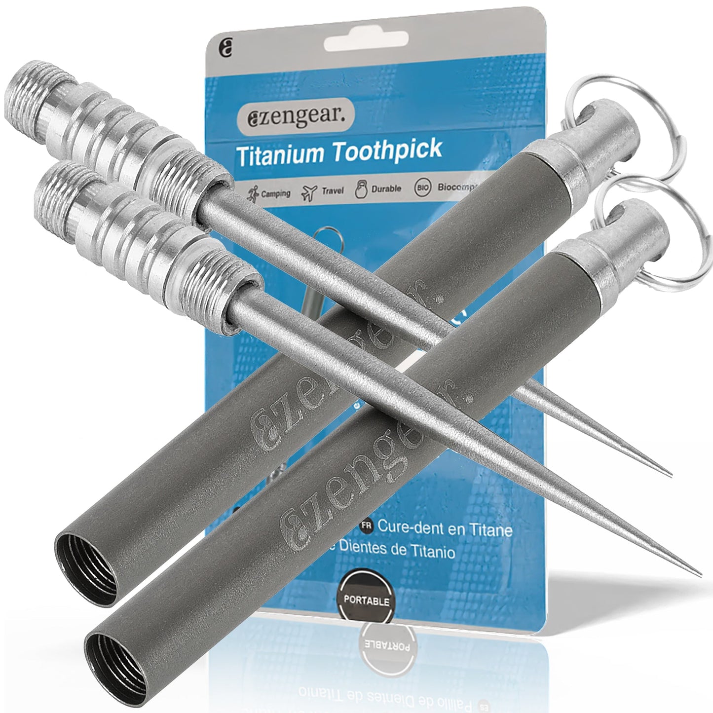 Titanium Toothpick EDC and Keyring - Portable, Reusable for Travel