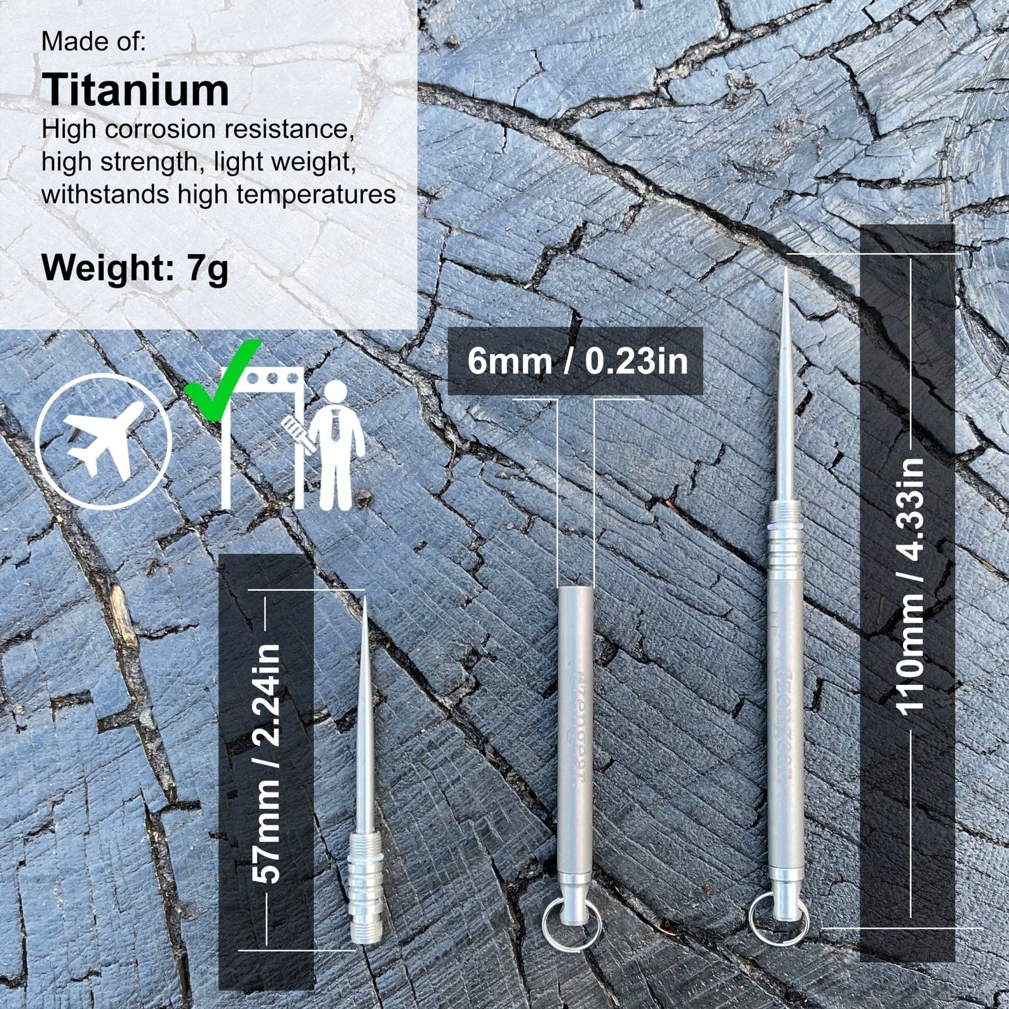 Titanium Toothpick EDC and Keyring - Portable, Reusable for Travel