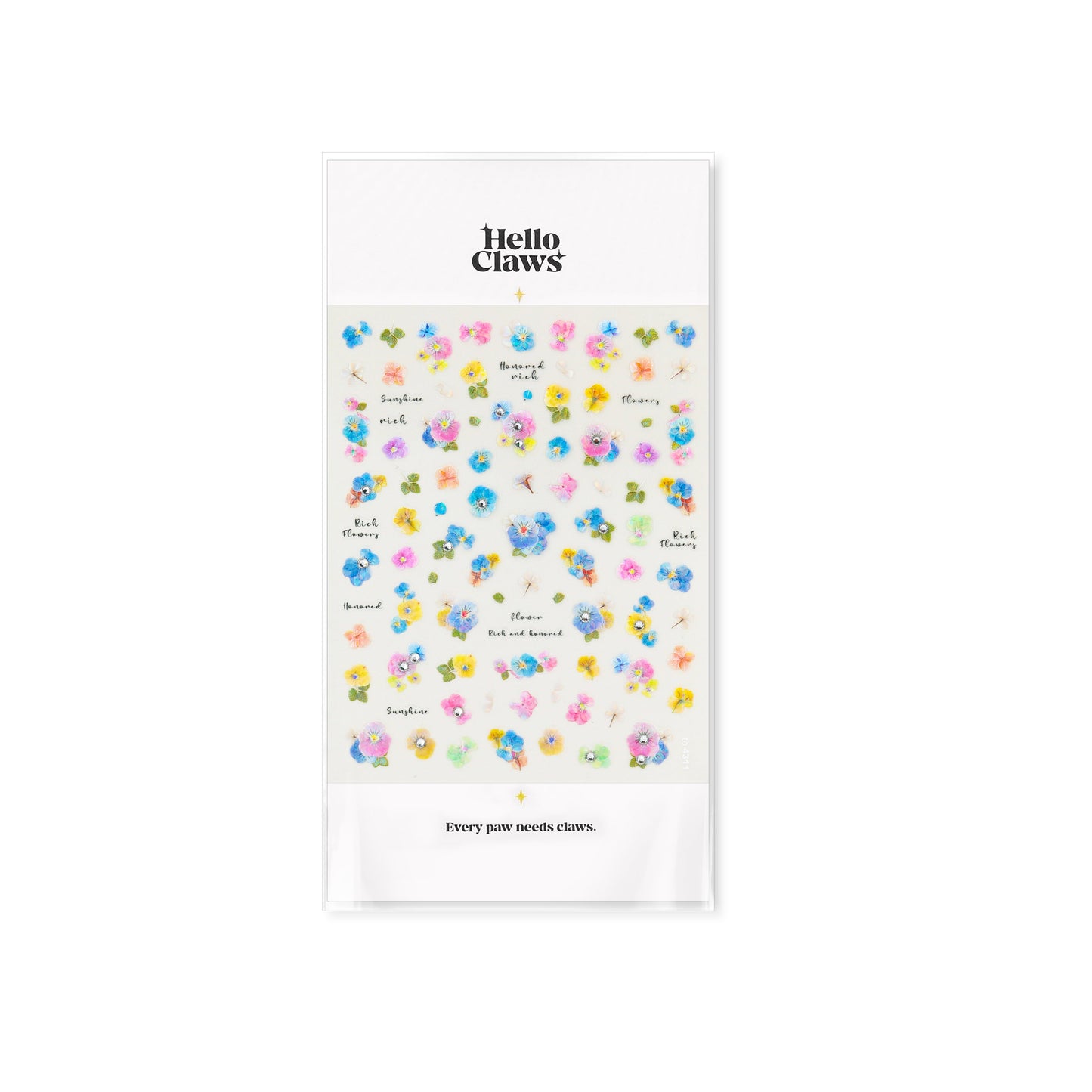 Hello Claws | Pansy Flower Diamond Nail Deco Sticker