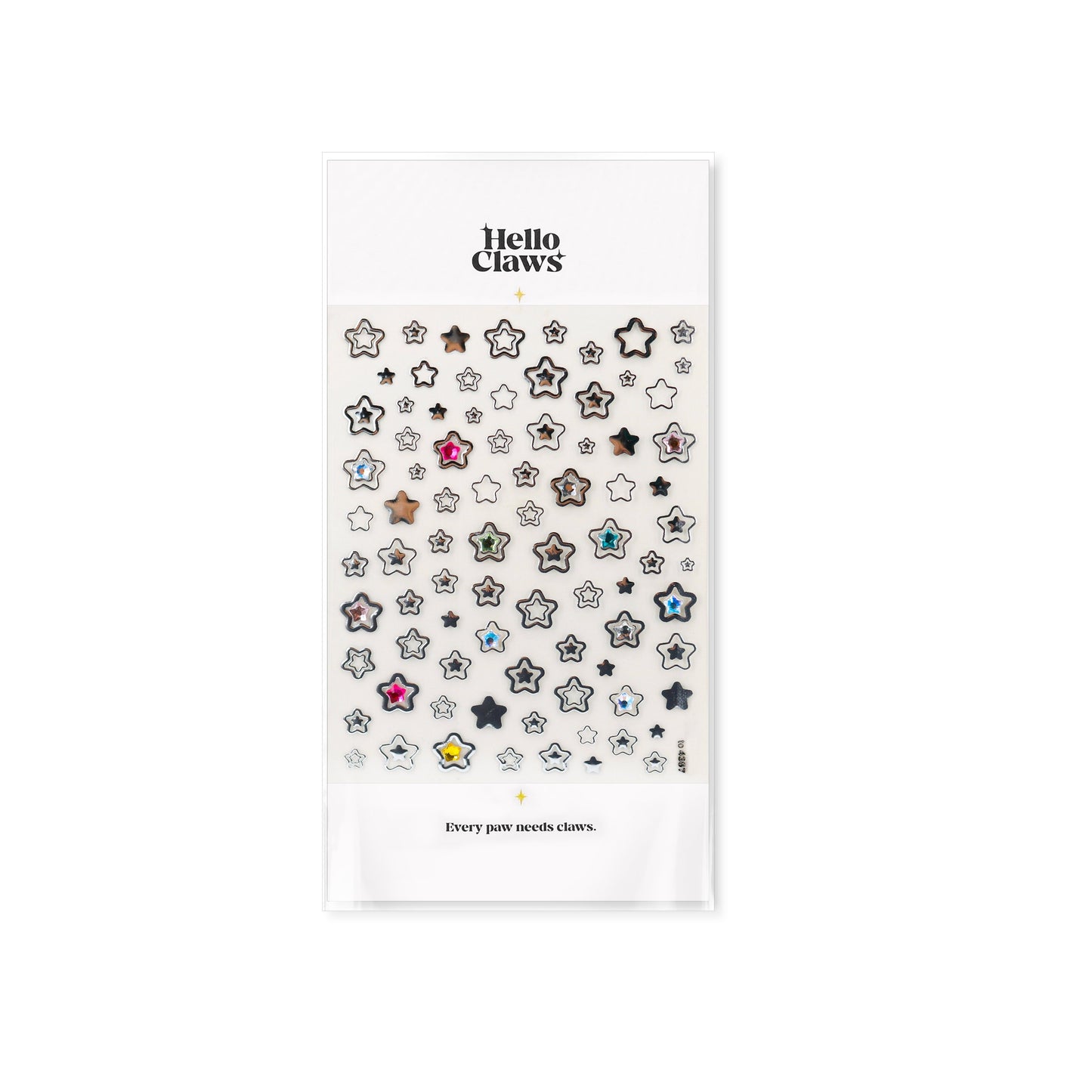 Hello Claws | Silver Star Heart 5D Nail Deco Sticker